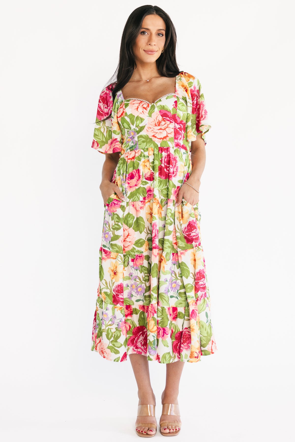 Paislee Midi Dress | Multi Floral