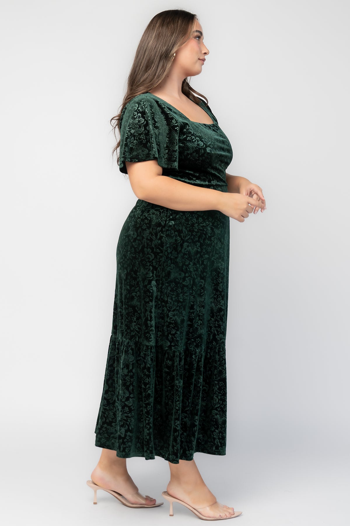 Eirene Velvet Dress | Emerald
