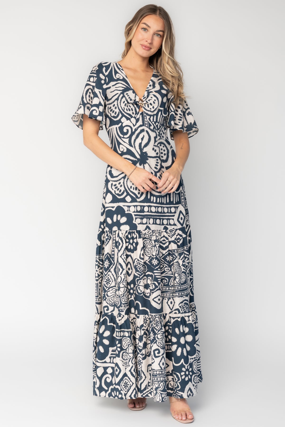 Jules Maxi Dress | Dark Blue Print
