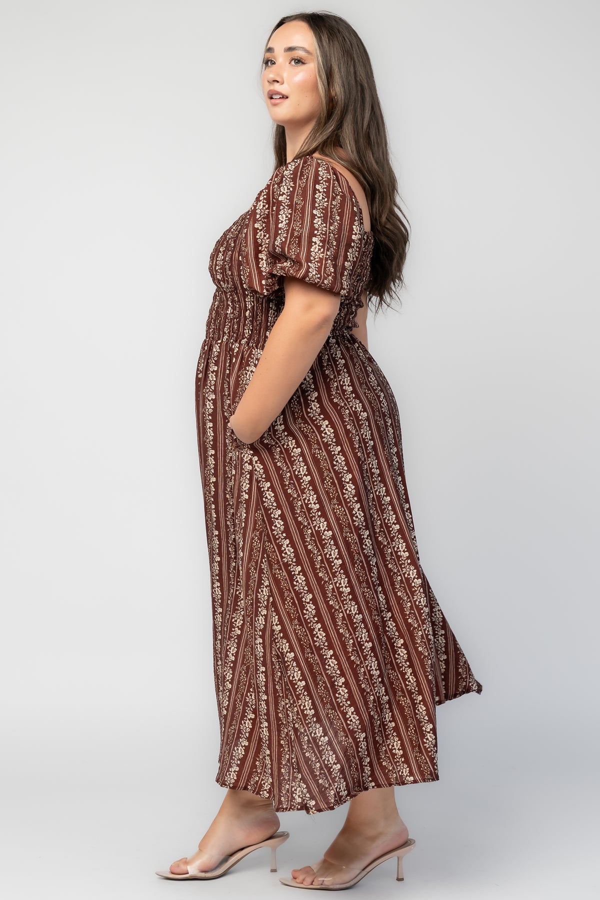 Keira Midi Dress | Mahogany Print