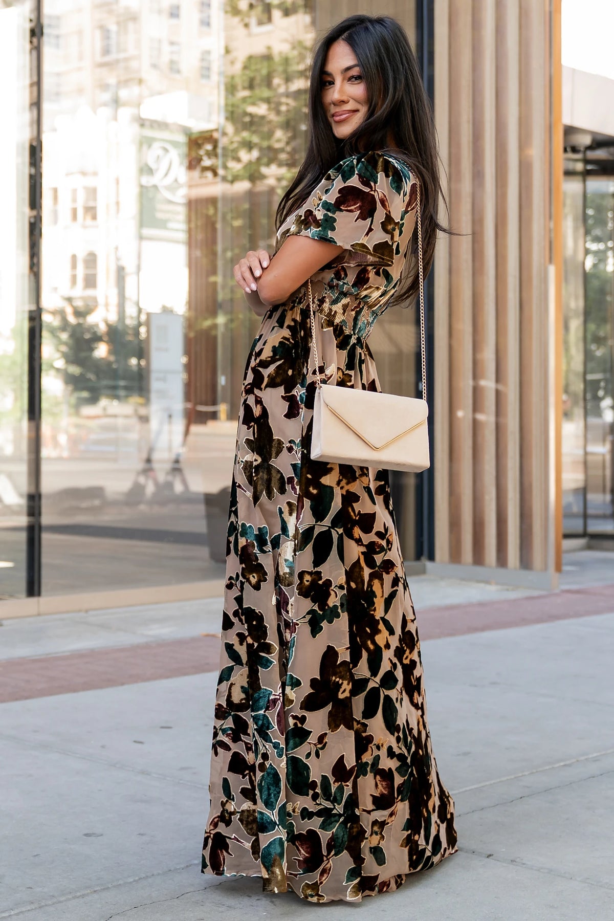 Valen Maxi Dress | Champagne Multi