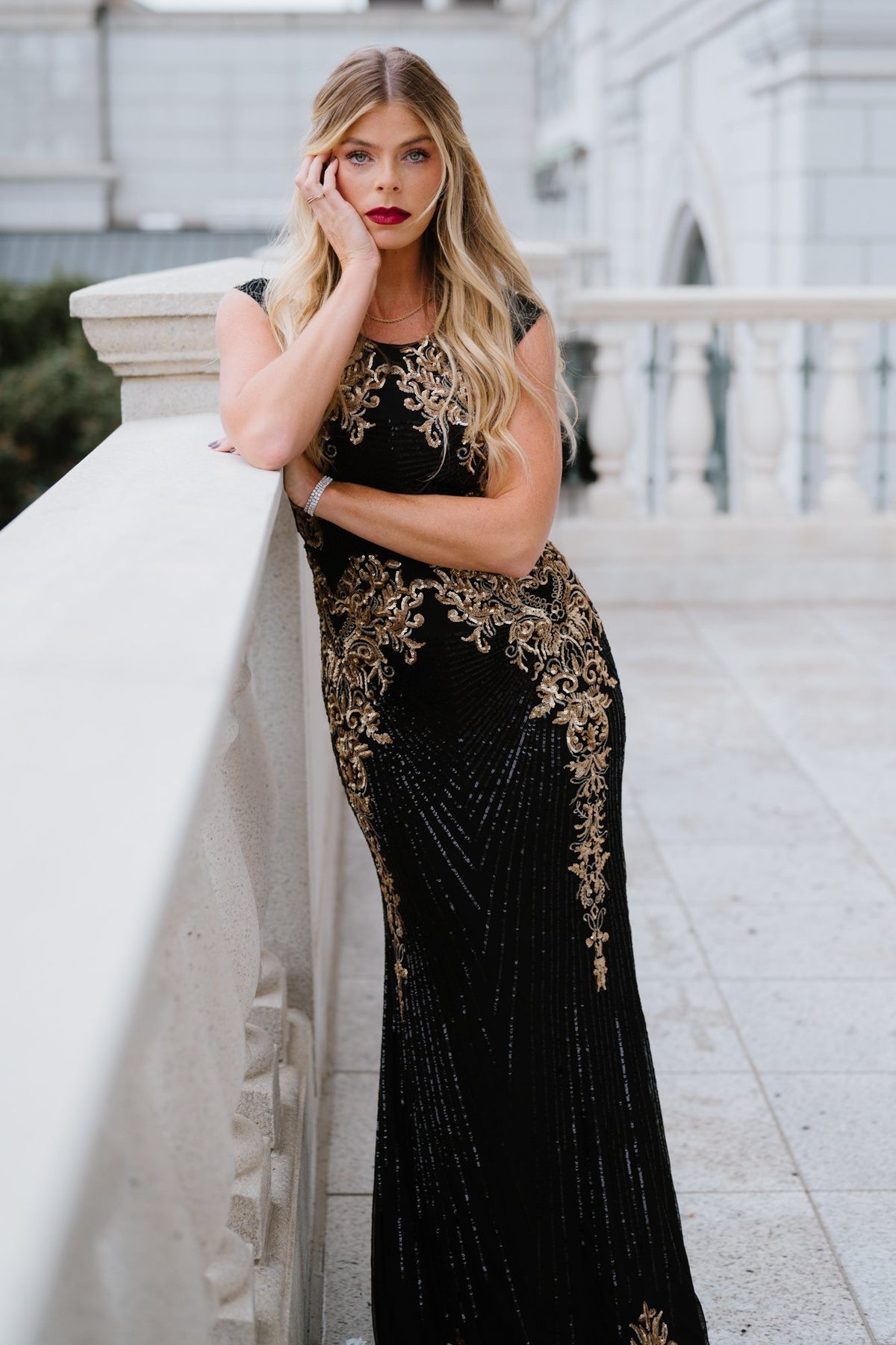 Azura Gown | Black + Gold