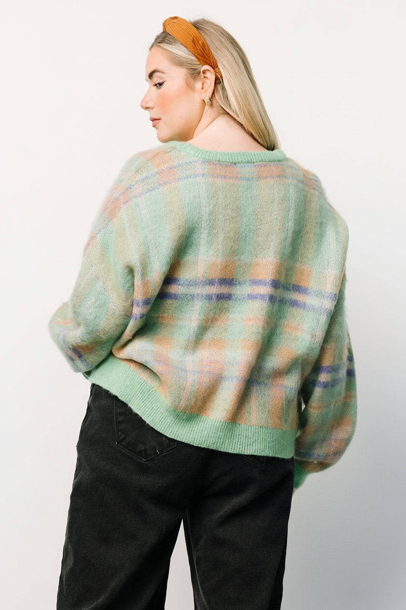 Brentridge Plaid Sweater | Green Multi