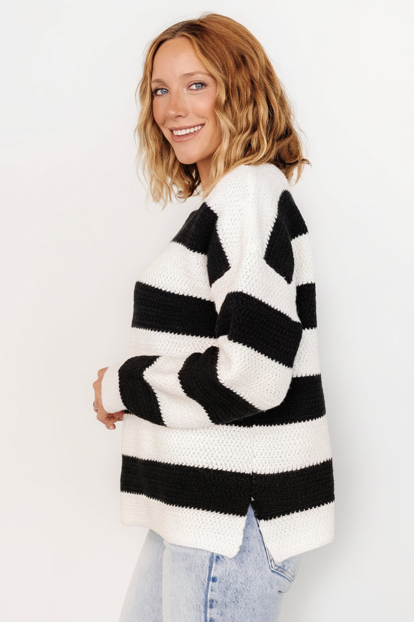 Cervinia Knit Sweater | Cream + Black