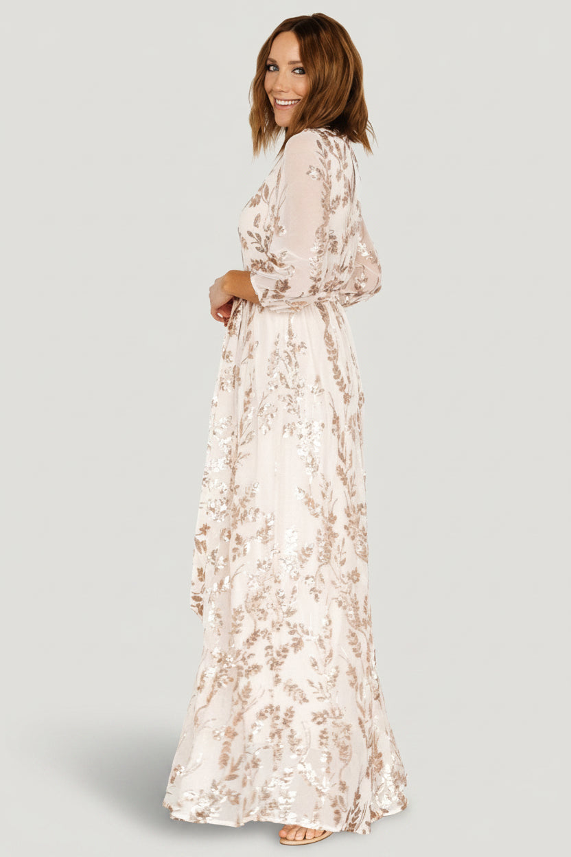 Destiny Sequin Maxi Dress | Rose Gold