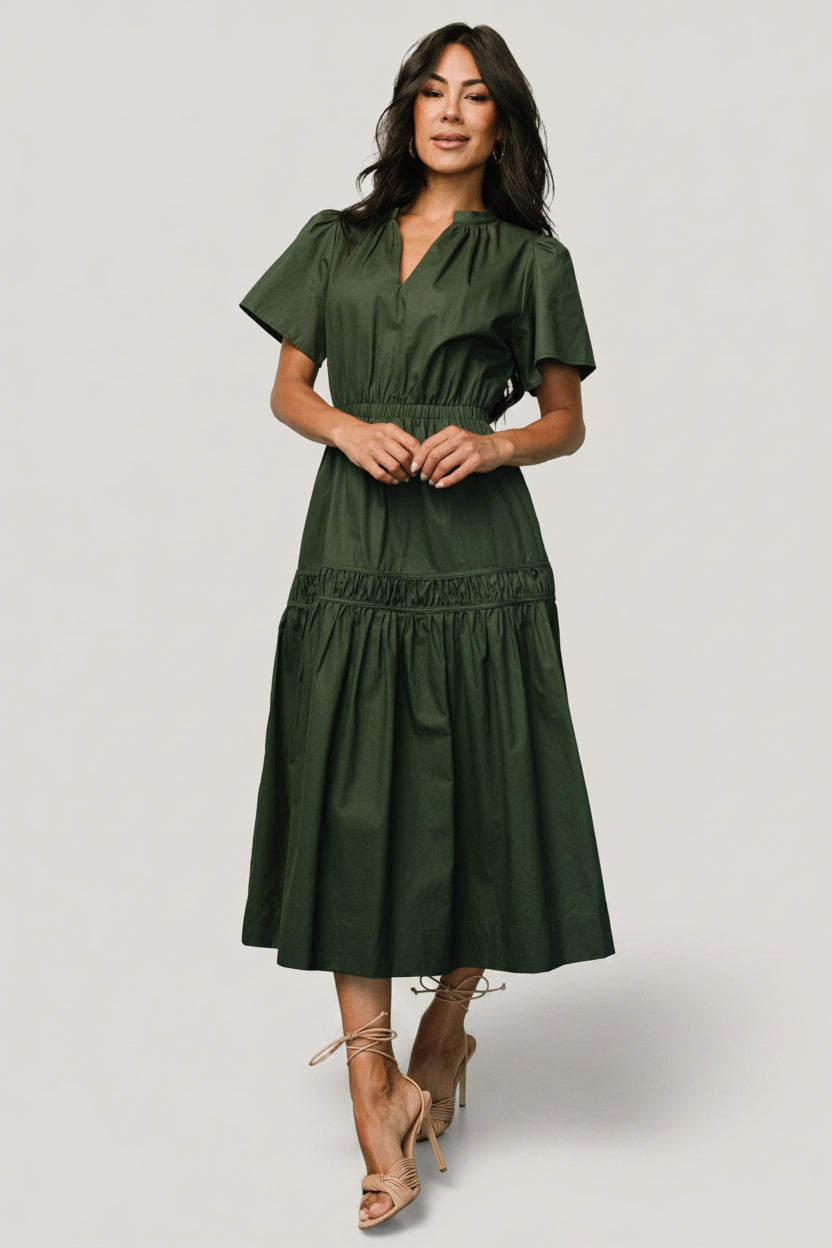 Jerrah Midi Dress | Deep Green
