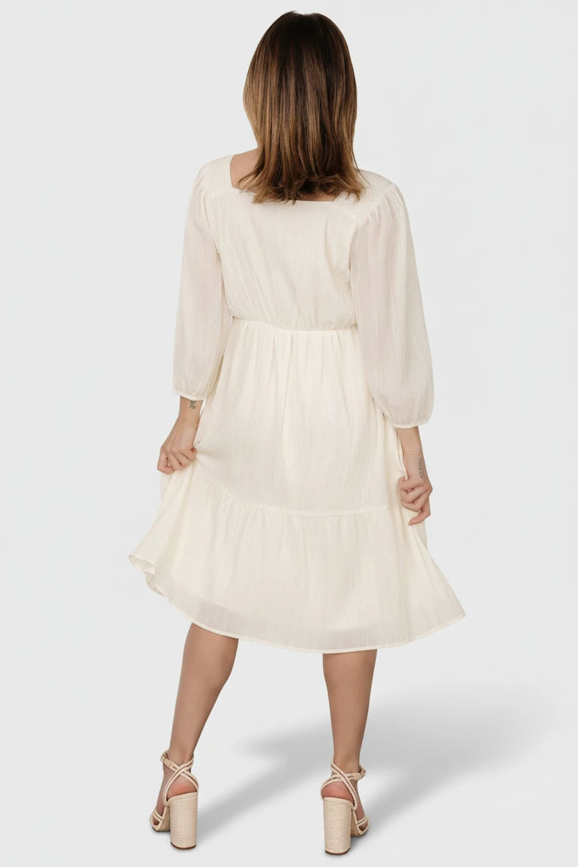 Vaeda Midi Dress | Cream