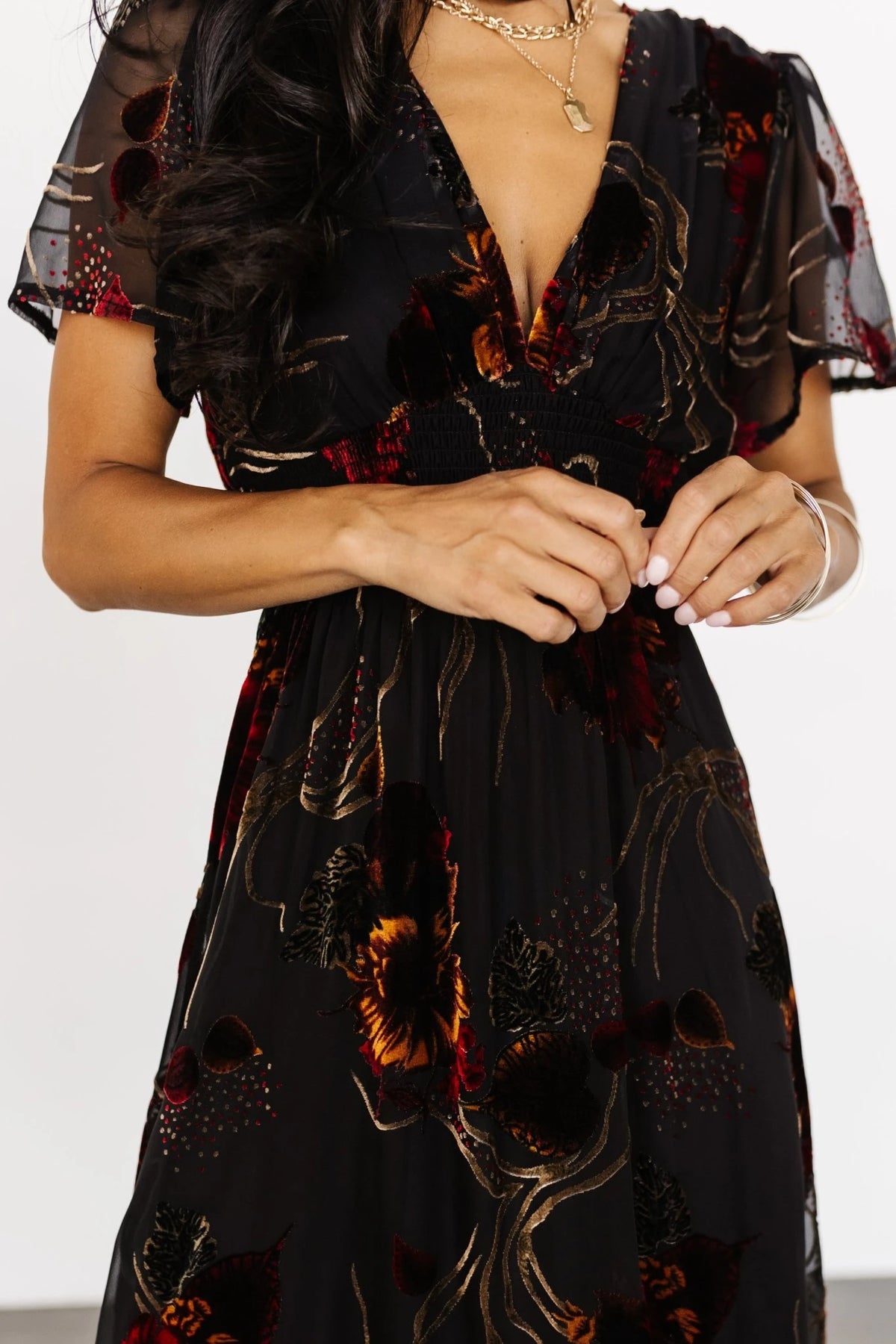 Valen Maxi Dress | Black Multi