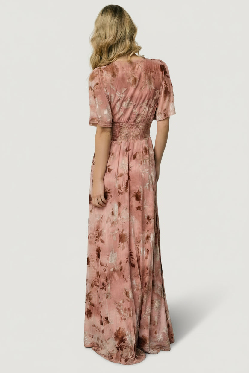 Veronica Velvet Maxi Dress | Blush