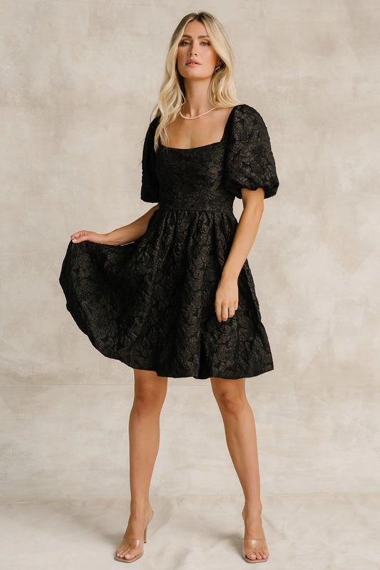 Enchanted Jacquard Dress | Black