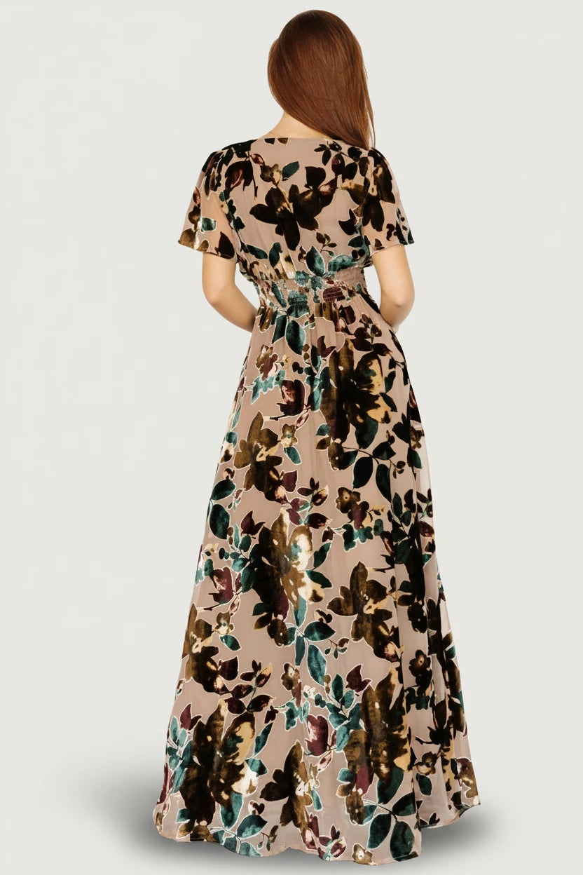 Valen Maxi Dress | Champagne Multi