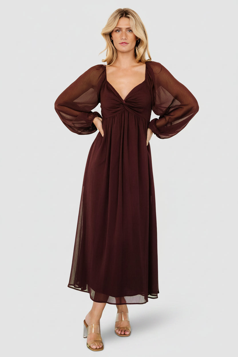 Dione Midi Dress | Mahogany
