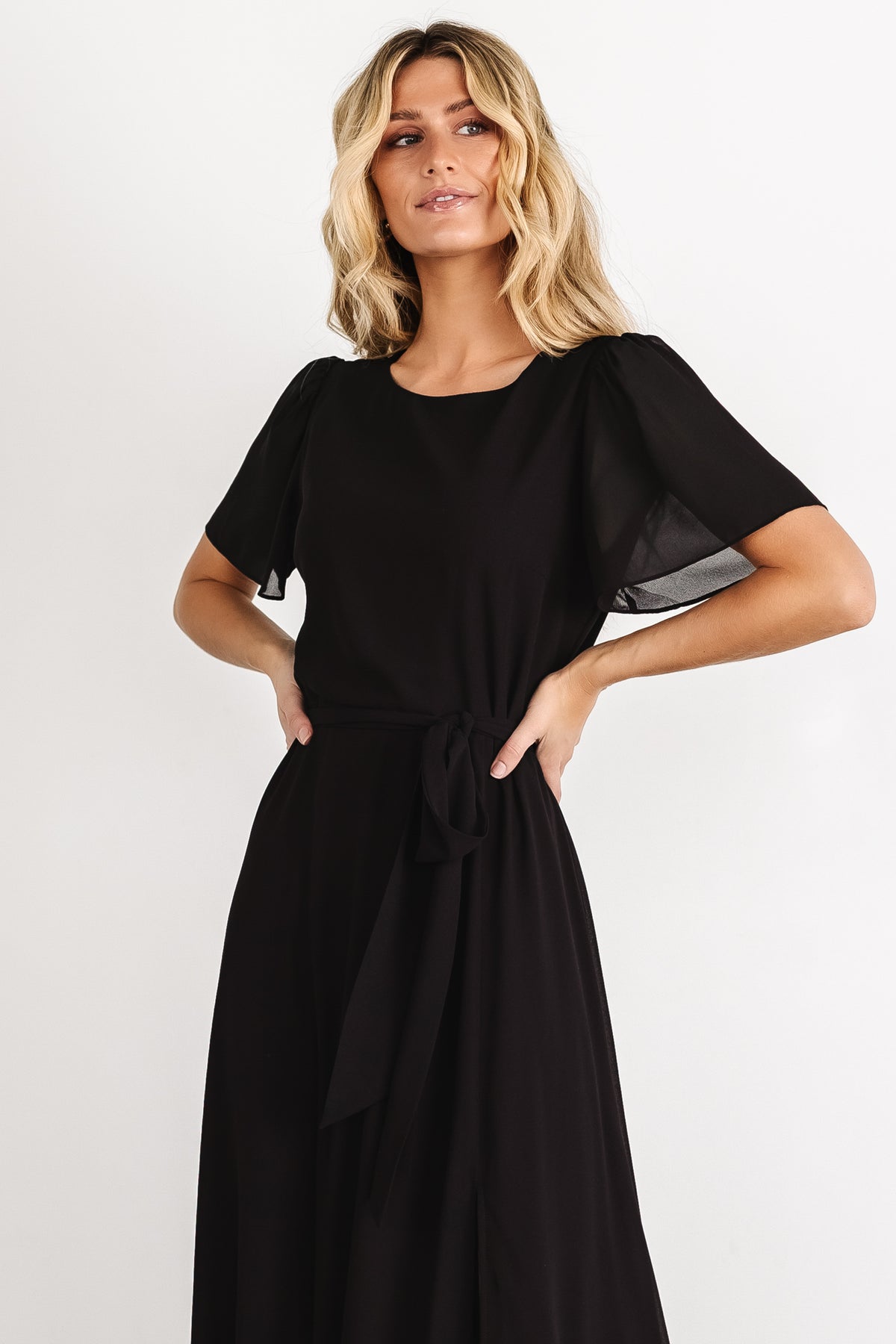 Fabric Swatch - Naomi Chiffon | Black