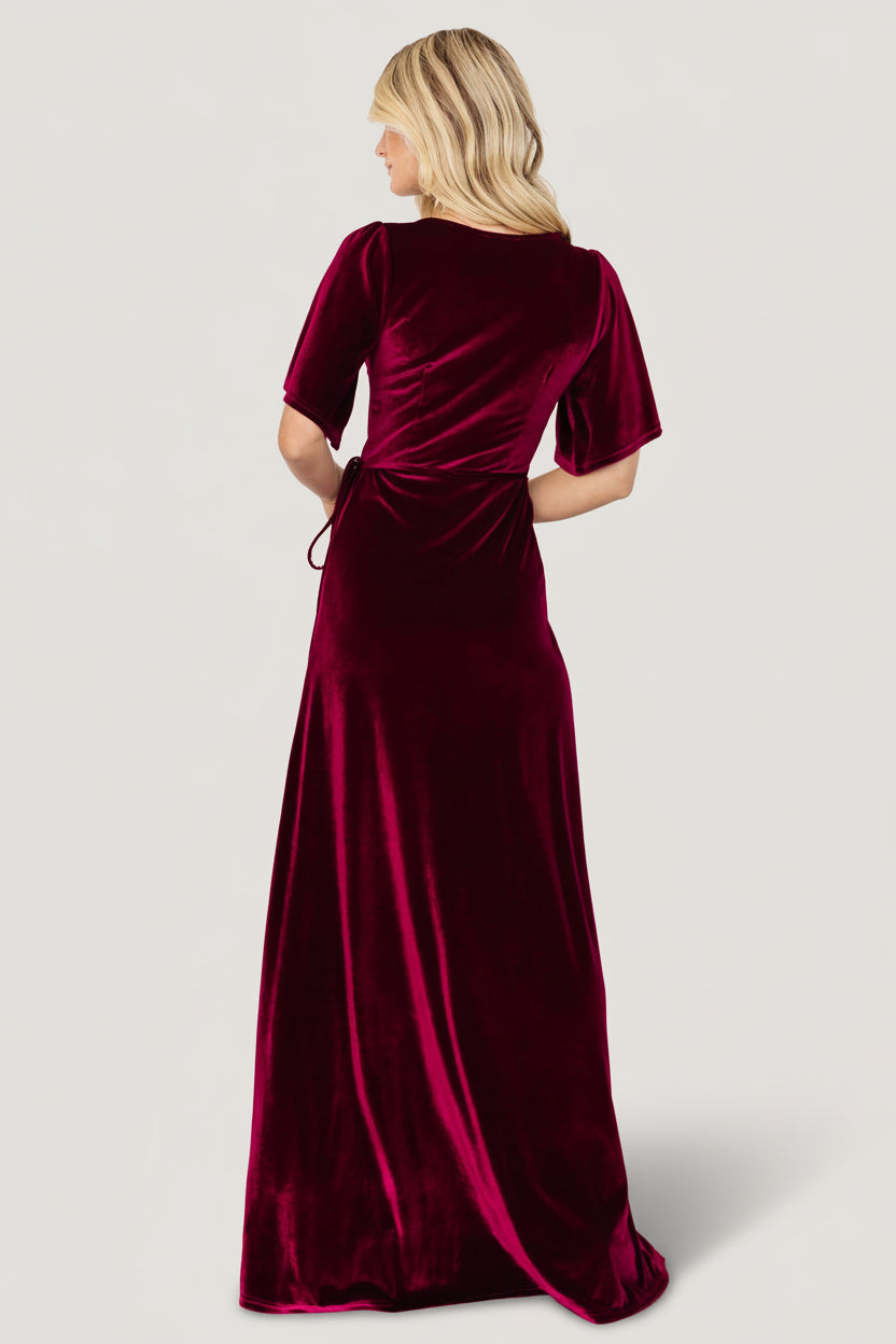 Meghan Velvet Wrap Maxi Dress | Mulberry
