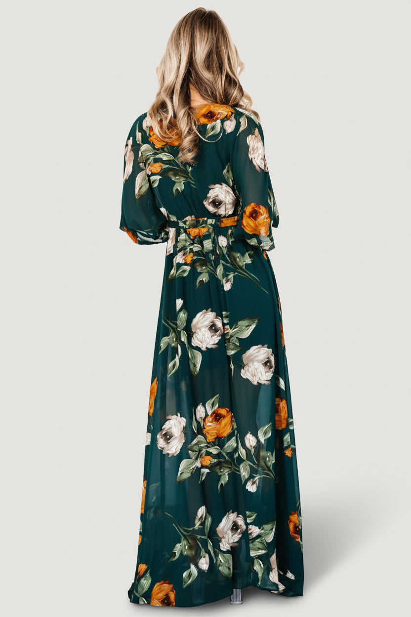 Kia Kimono Maxi Dress | Deep Topaz Floral