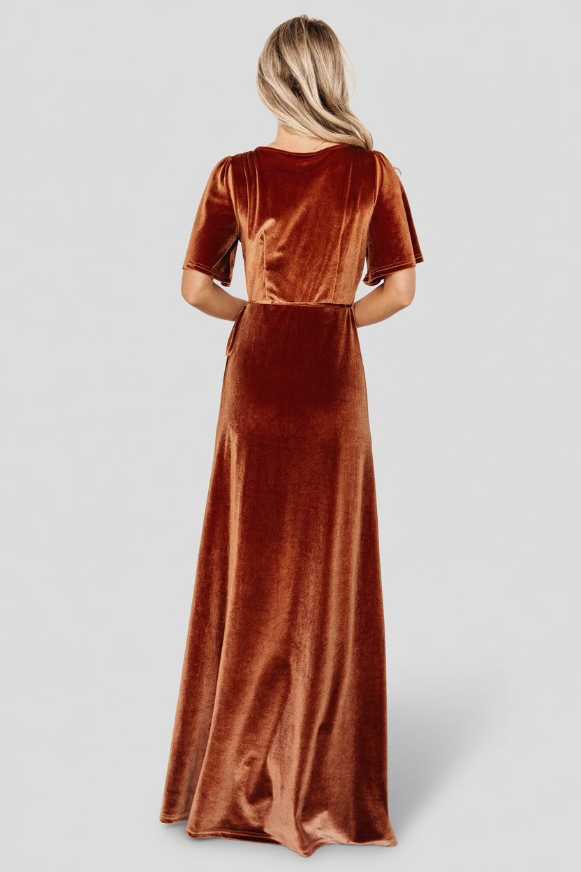 Meghan Velvet Wrap Maxi Dress | Spice