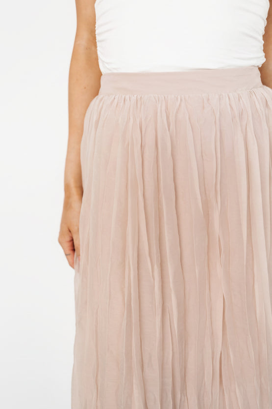 Cyra Midi Skirt | Natural