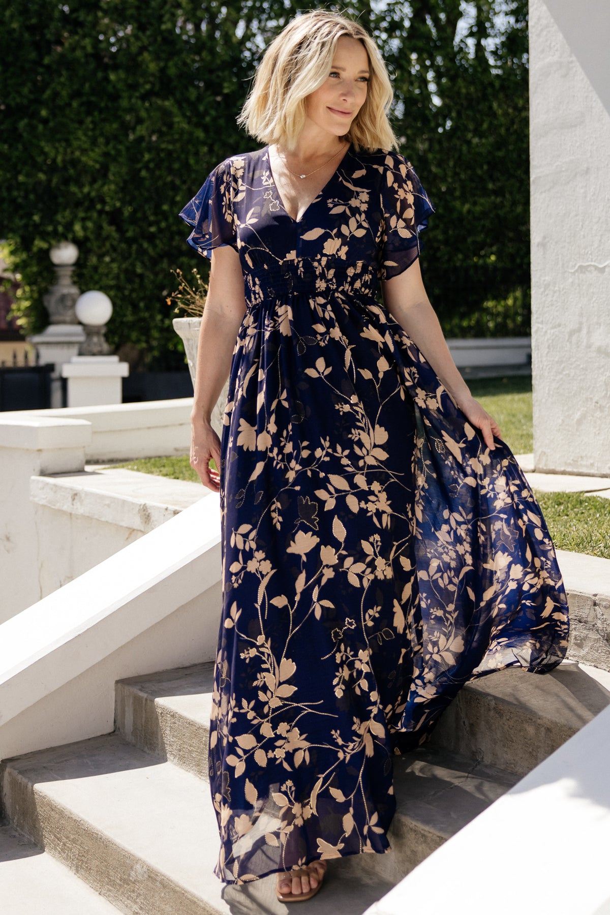 Lynlee Metallic Maxi Dress | Navy