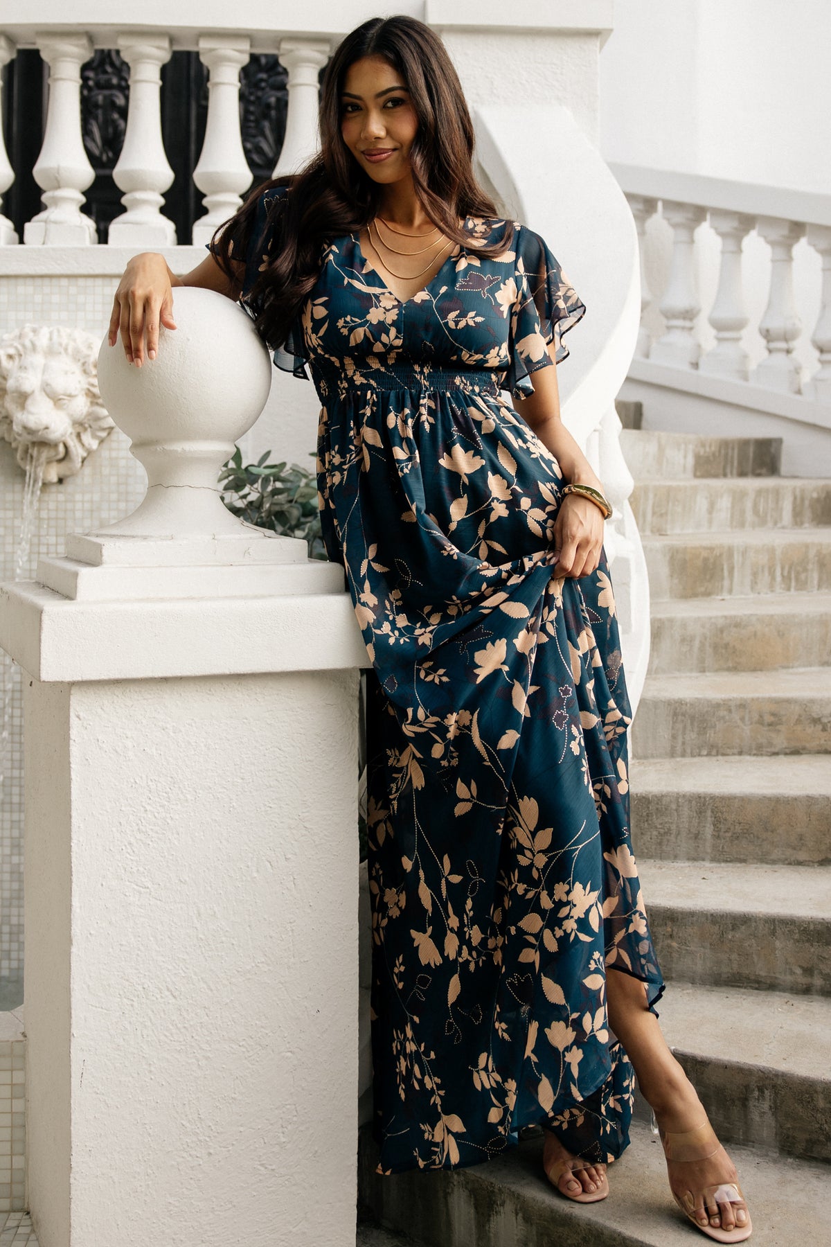 Lynlee Metallic Maxi Dress | Topaz