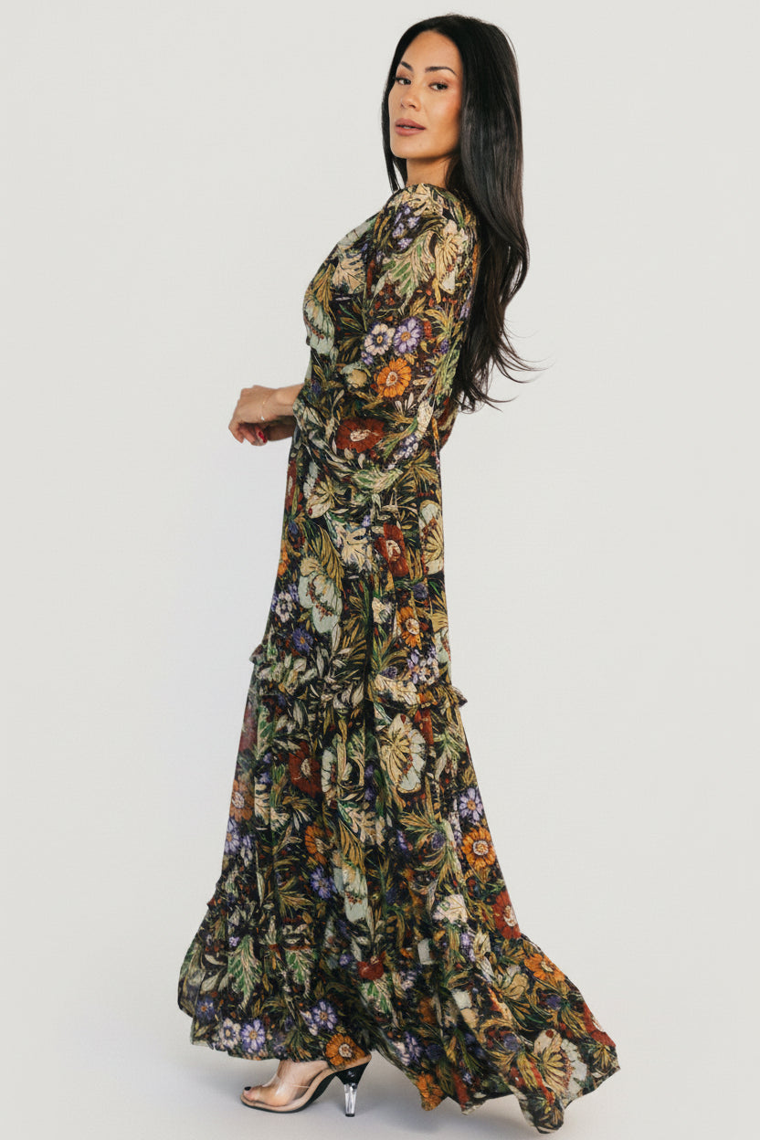 Bowman Deep V Maxi Dress | Multi Floral