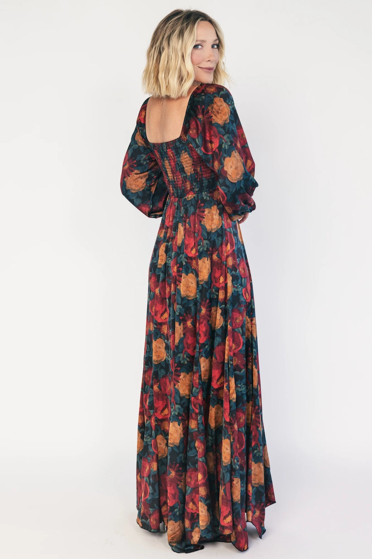 Liesel Maxi Dress | Dark Jade + Marsala