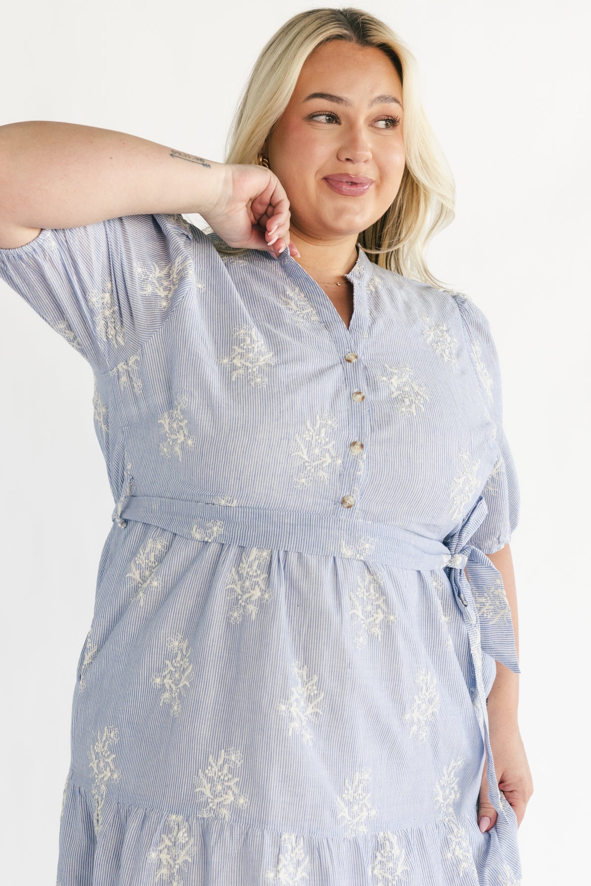 Marguerite Embroidered Dress | Light Blue