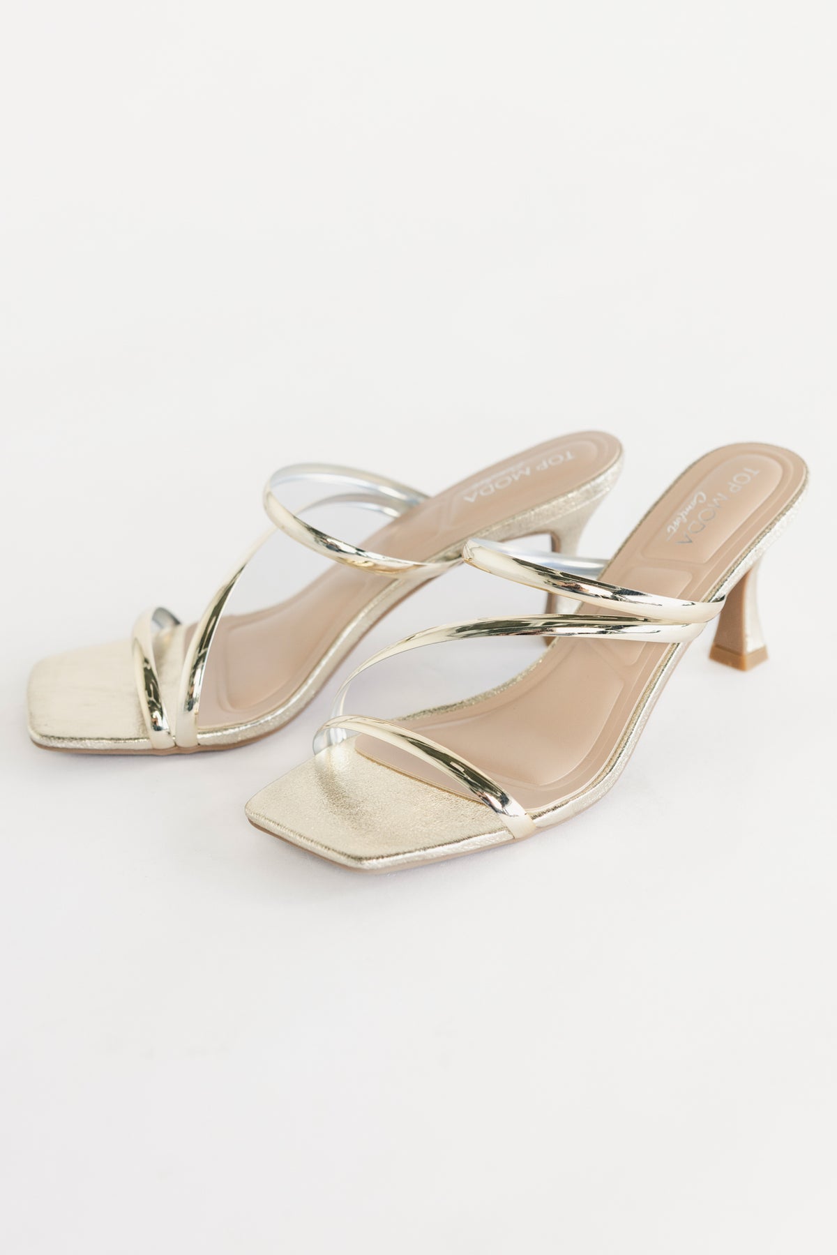 Lavon Slim Flared Heel | Gold