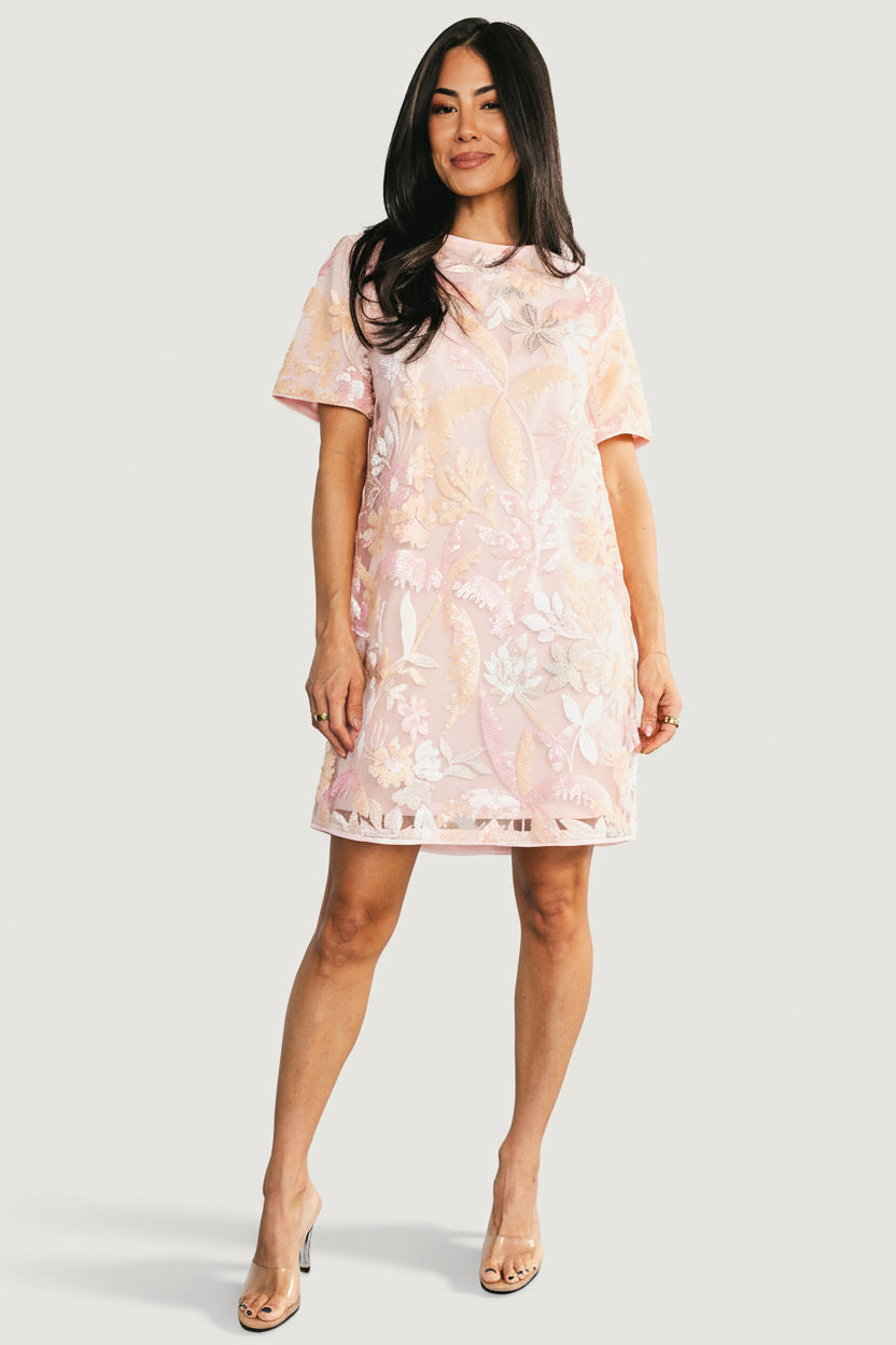 Patricia Sequin Short Dress | Blush