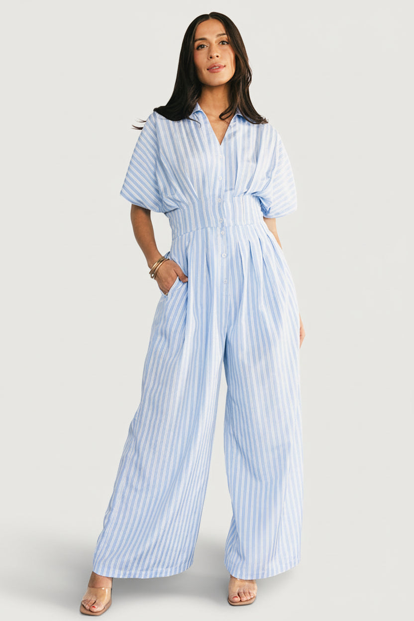 Sariah Jumpsuit | Blue Stripe