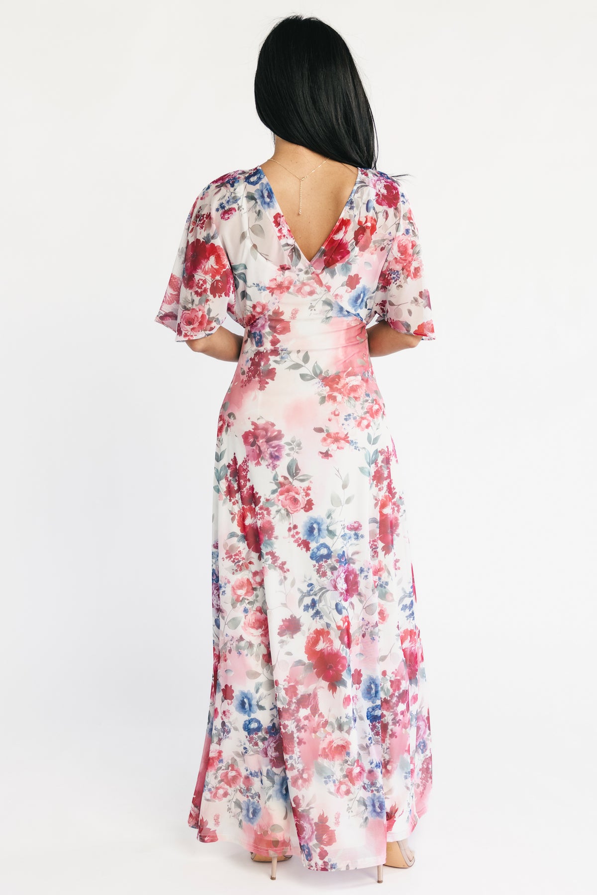 Sevilla Mesh Maxi Dress | Berry Multi Floral