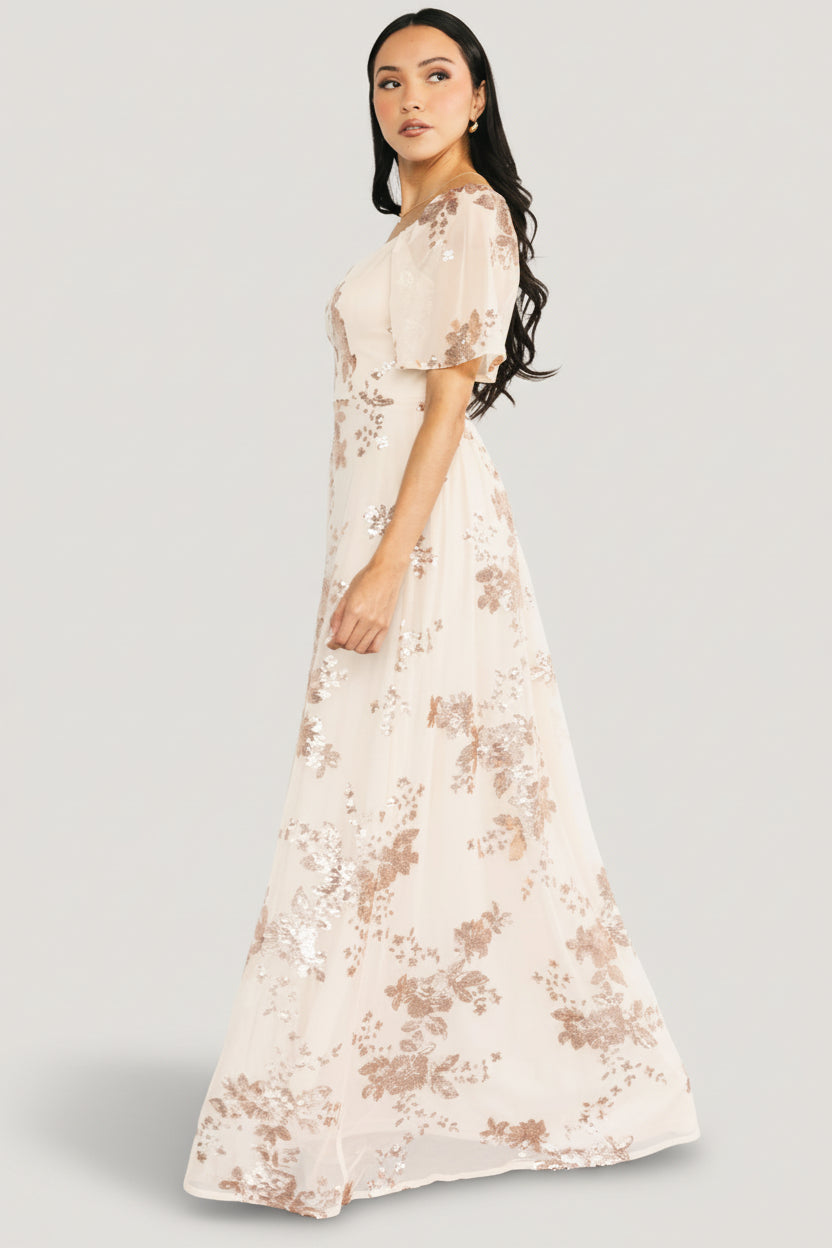Karina Sequin Maxi Dress | Champagne