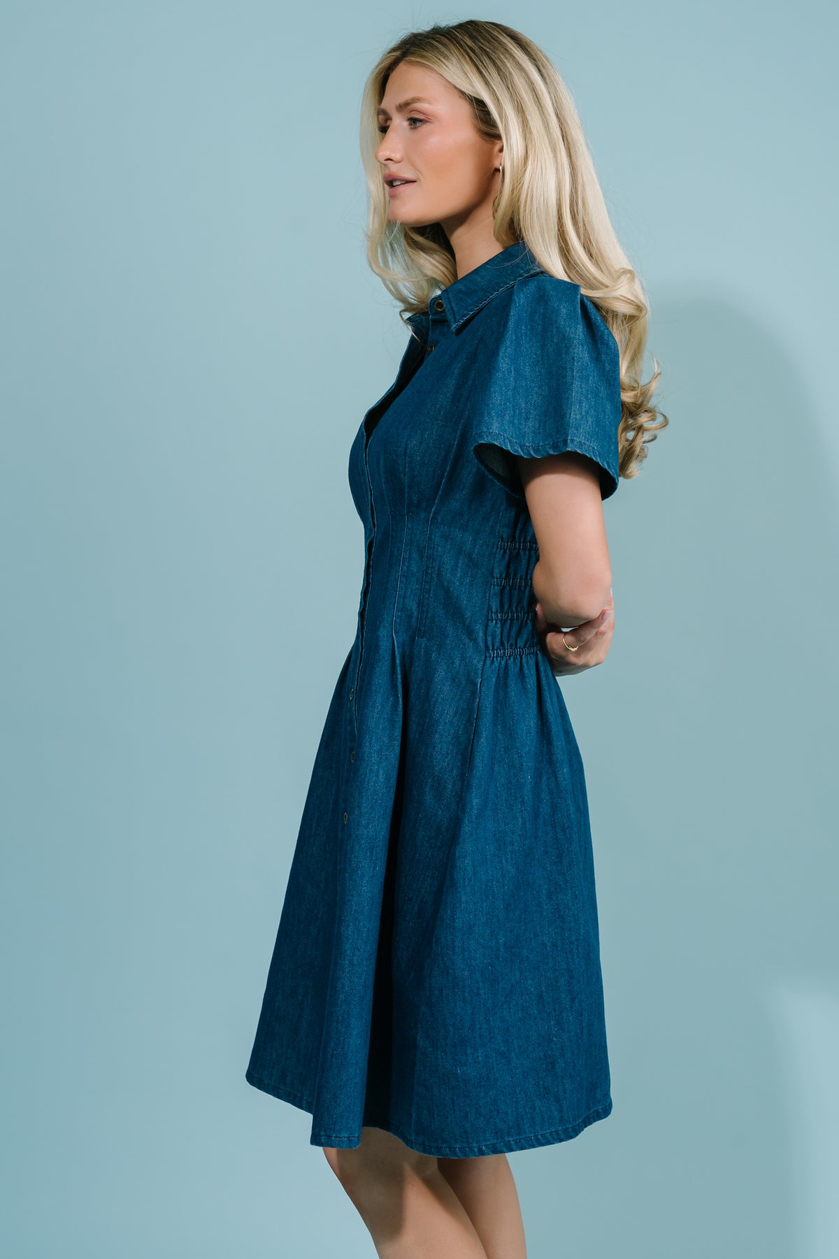 Coco Denim Short Dress | Dark Wash