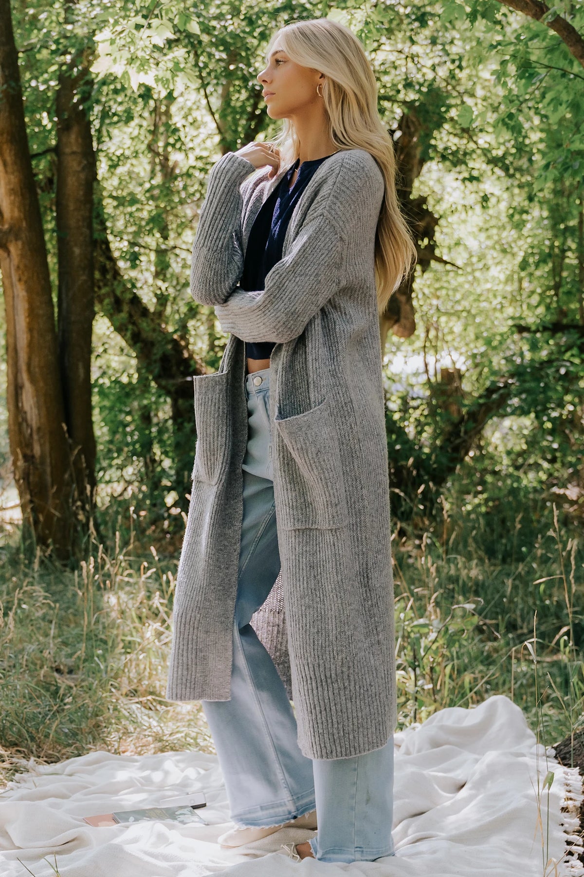 Irving Long Cardigan | Gray