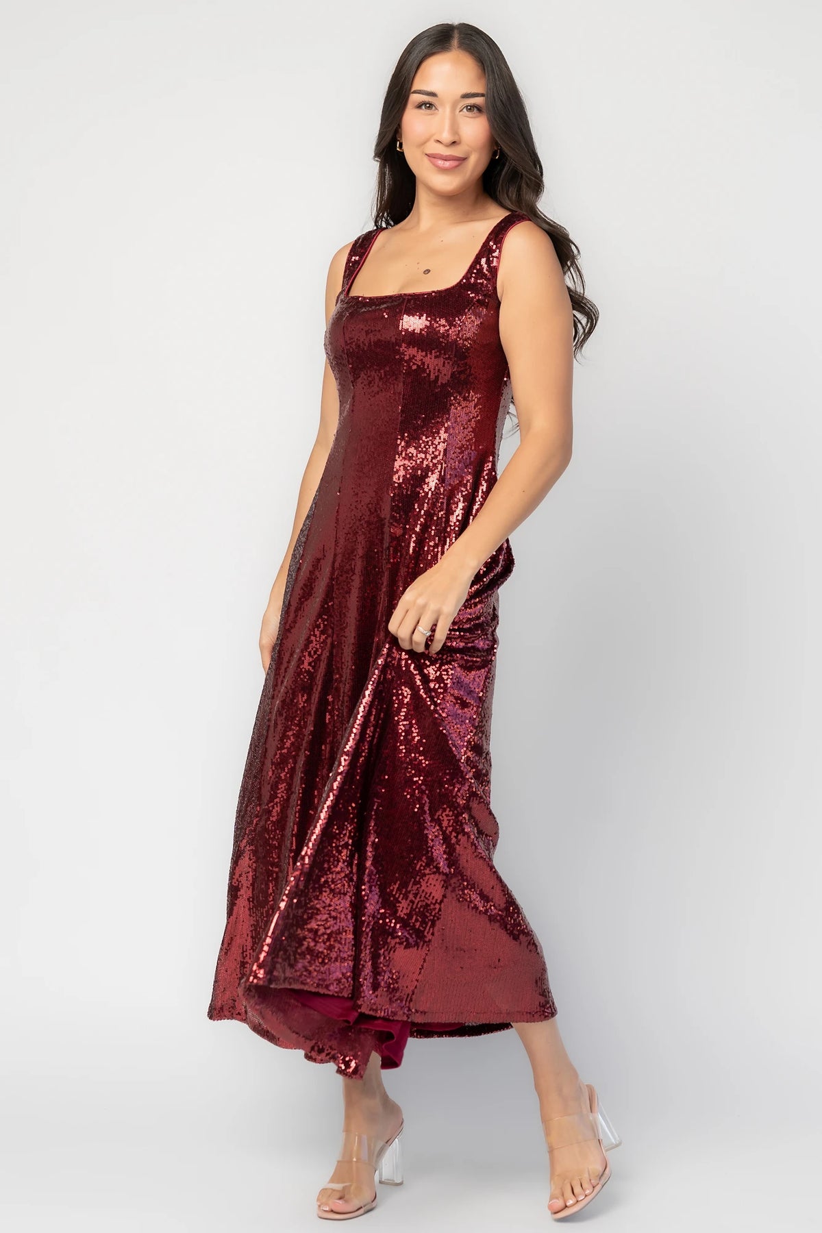 Nell Sequin Dress | Wine