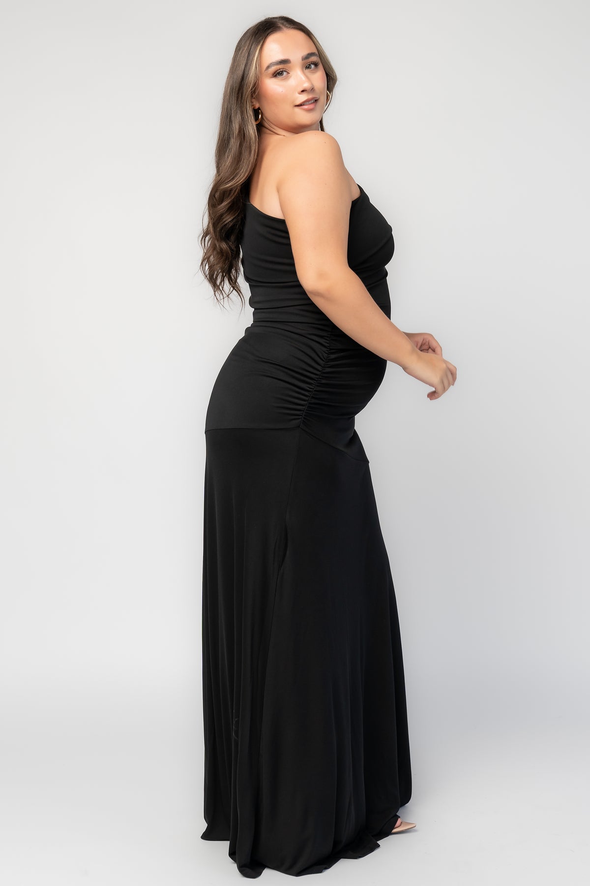Leon One Shoulder Gown | Black