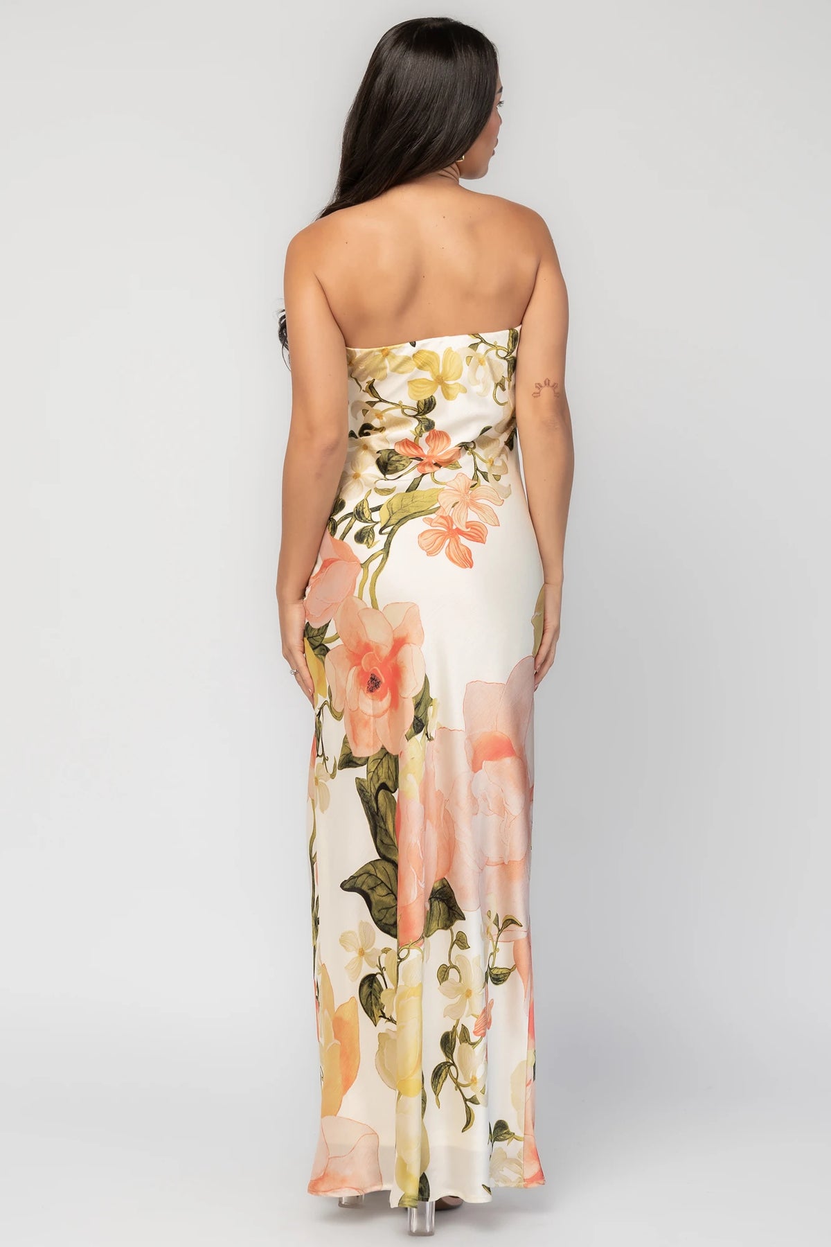 Hermosa Strapless Maxi Dress | Off White Multi Floral