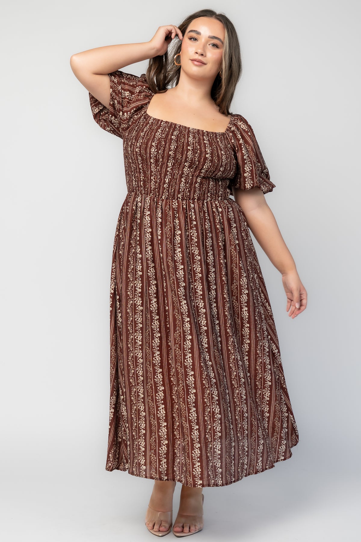 Keira Midi Dress | Mahogany Print