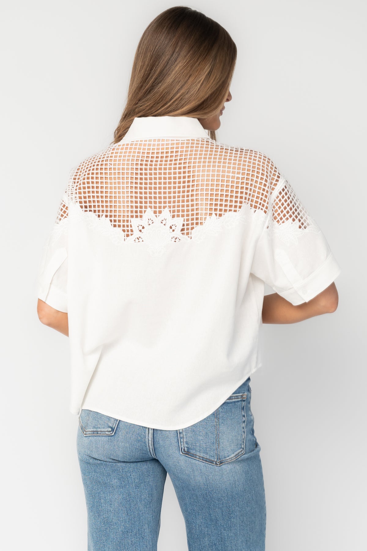 Jordin Embroidered Top | Off White
