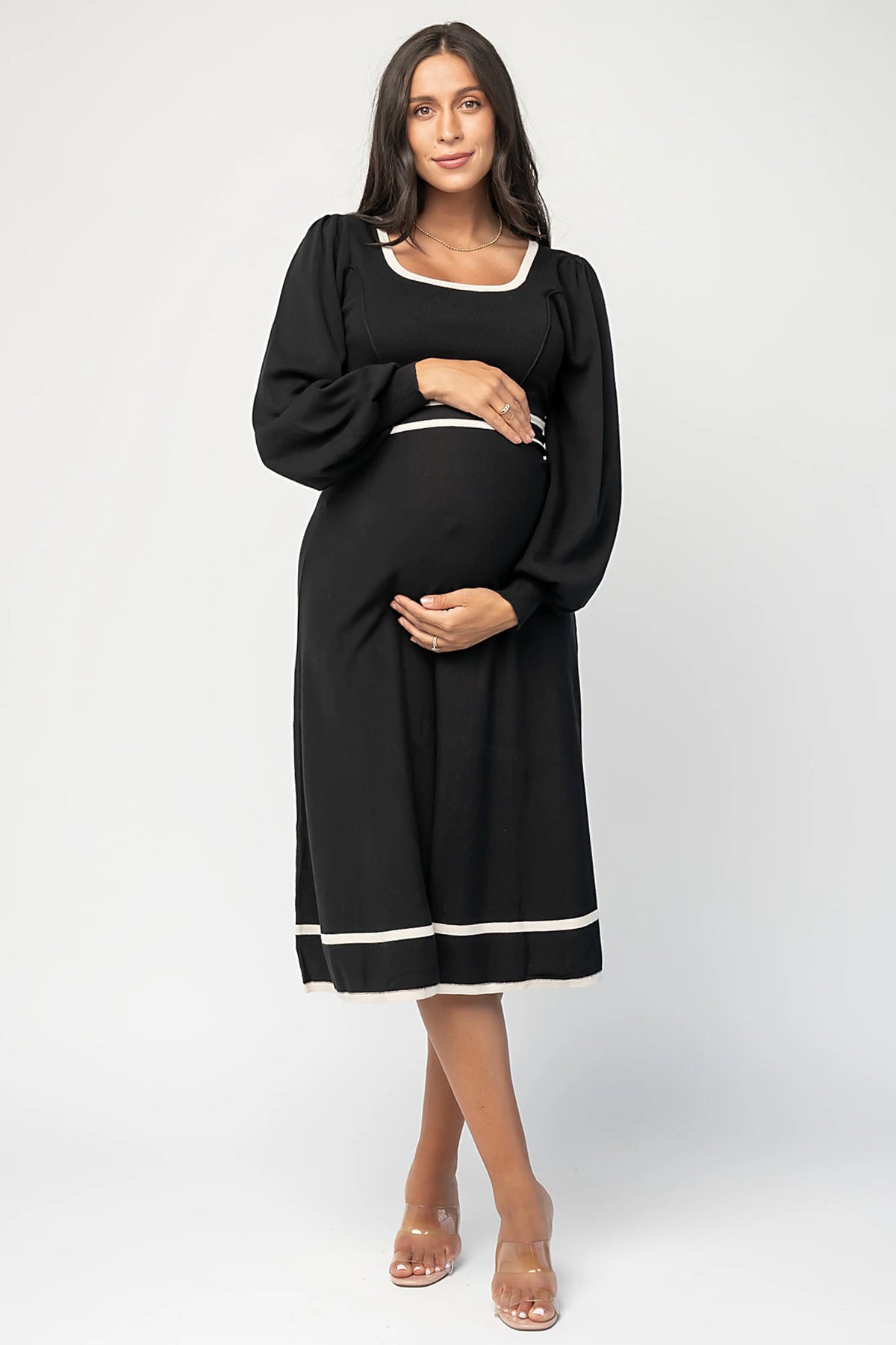 Winslet Knit Dress | Black + Cream