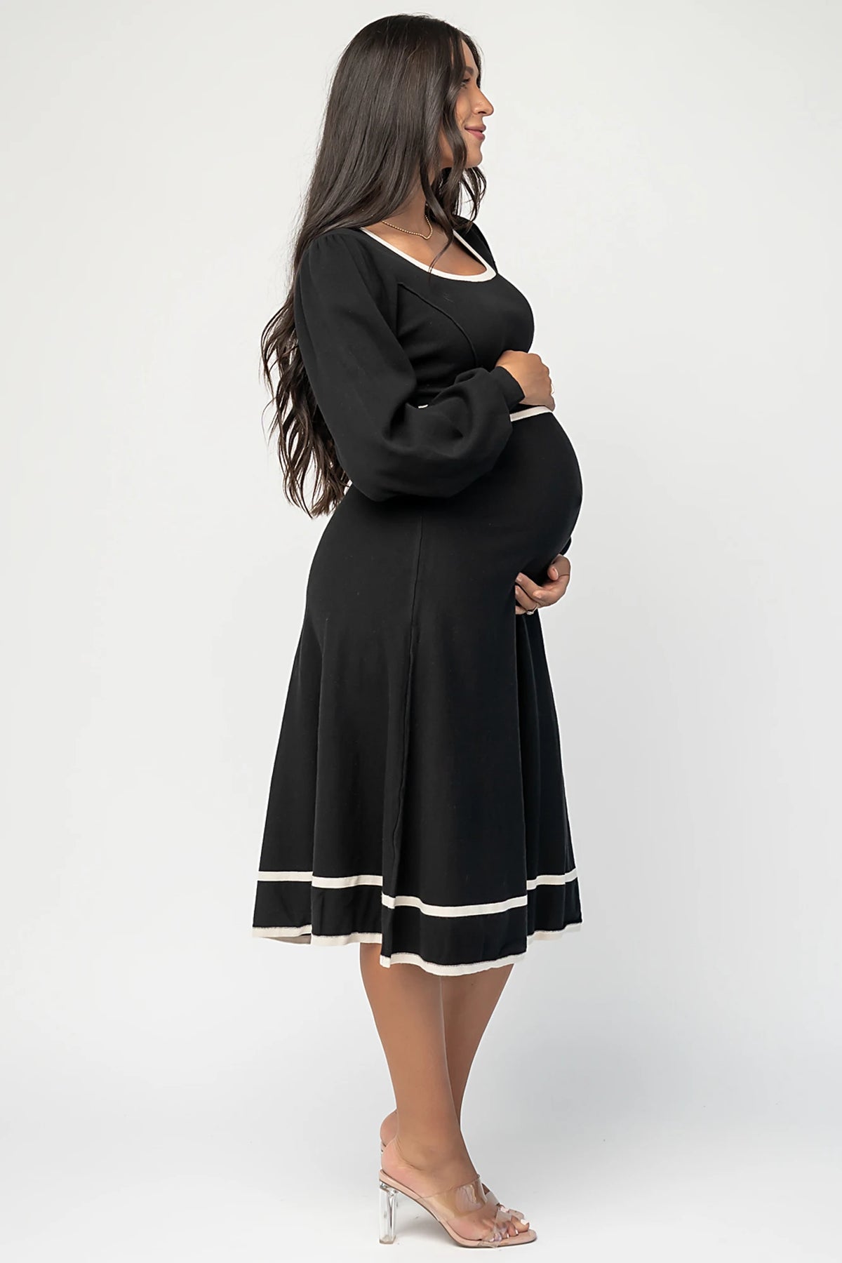 Winslet Knit Dress | Black + Cream