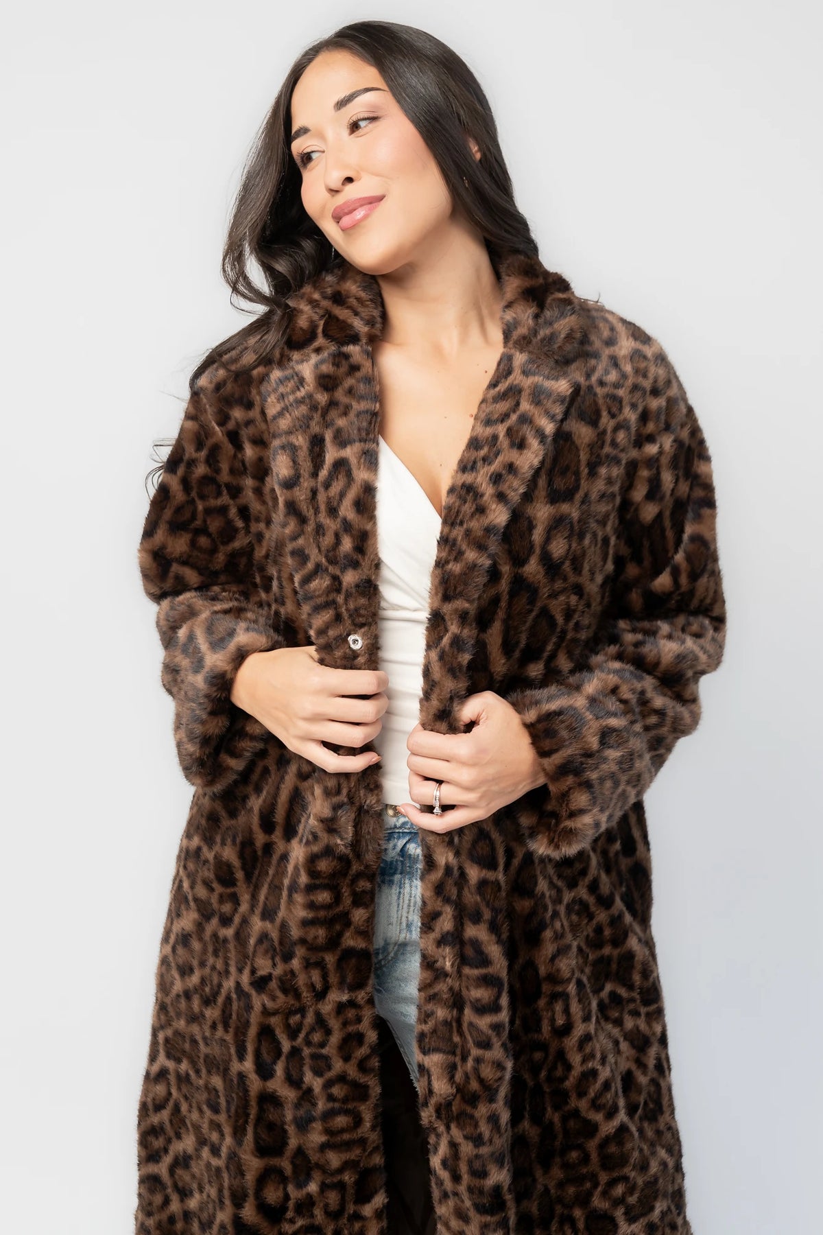 Novalie Coat | Brown Leopard Print