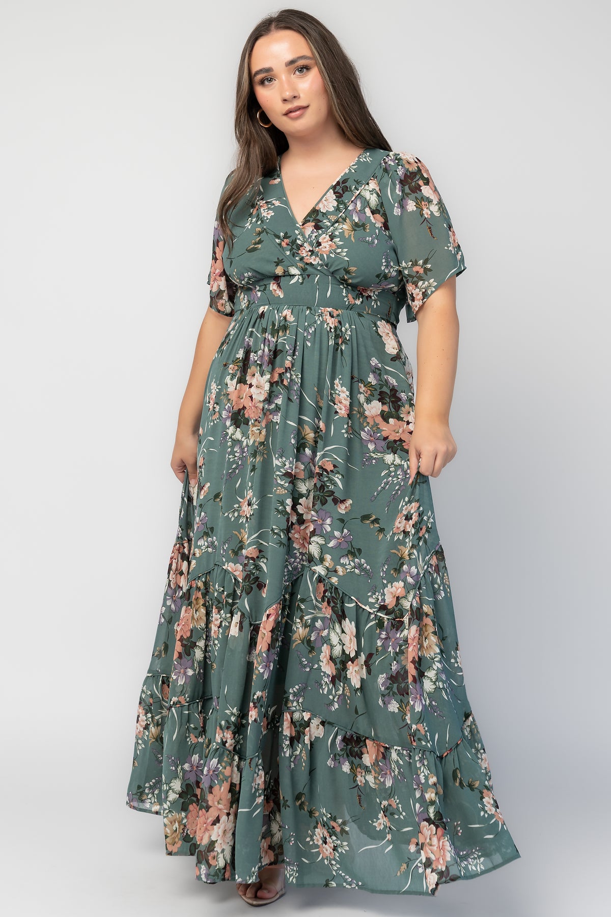 Katherine Maxi Dress | Dusty Green Floral