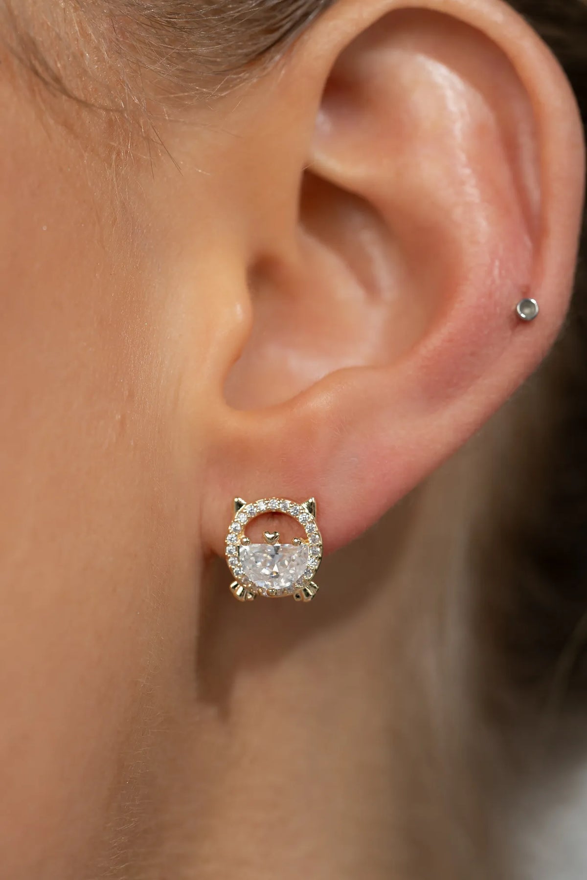 Cherish Stud Earring Set with three pairs of 14K gold-dipped studs featuring classic pearl accents.