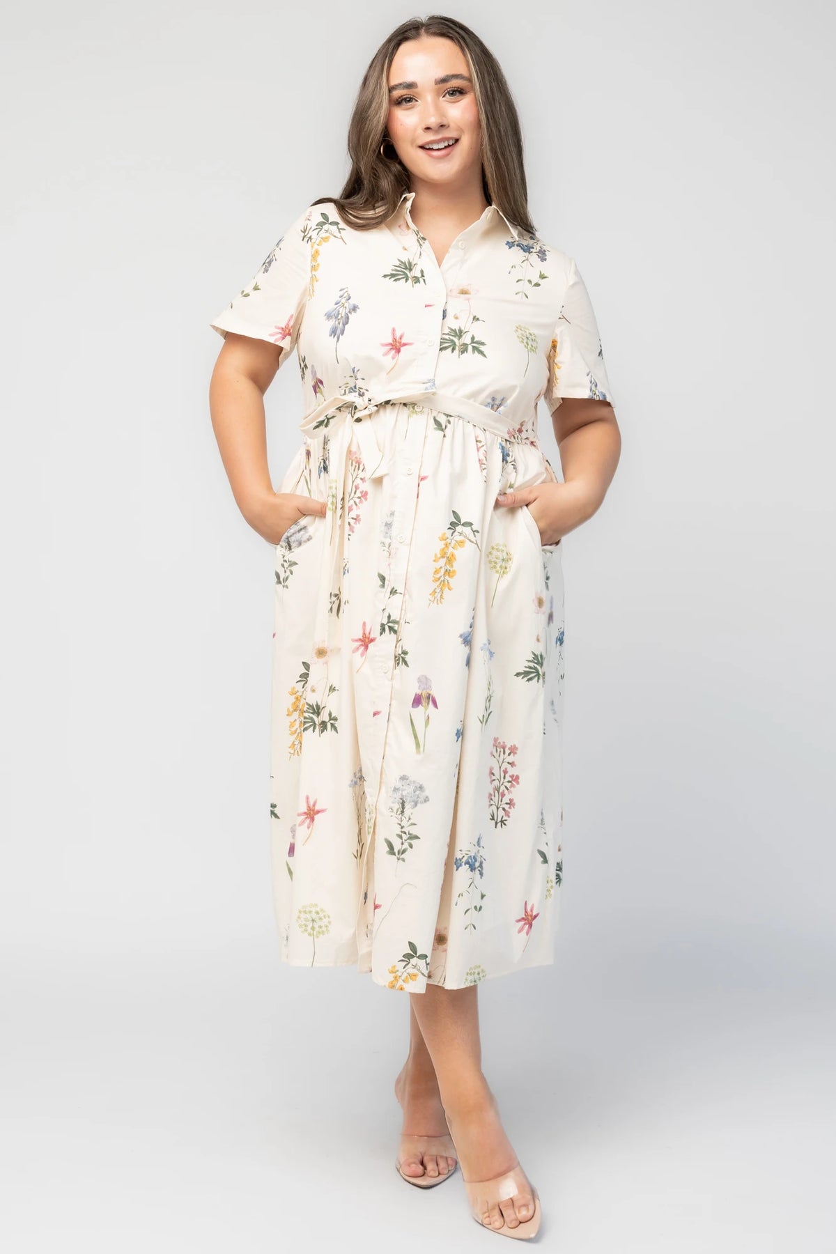 Marley Midi Dress | Ivory + Multi Floral