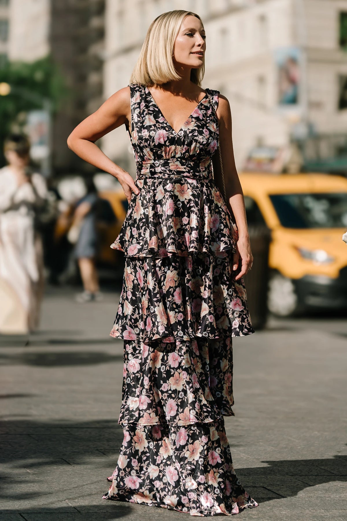 Queens Tiered Maxi Dress | Black Floral