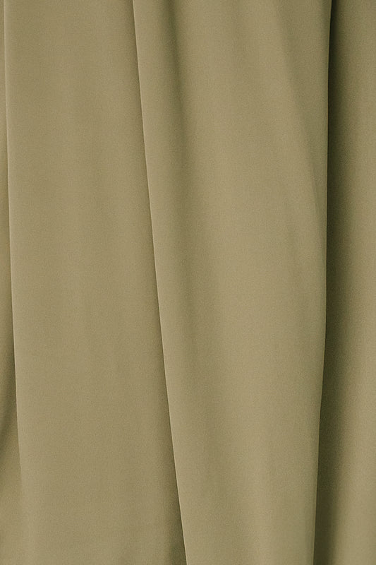 Close-up of a Dusty Olive Sierra Chiffon fabric swatch showing lightweight, semi-sheer texture, soft drape, and fine weave for color matching.