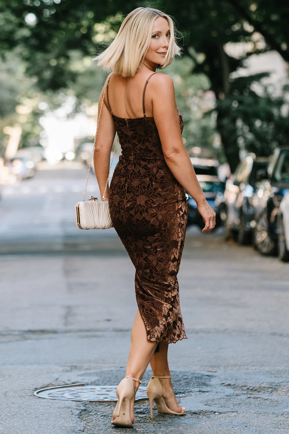 Kensington Lace Midi Dress | Espresso