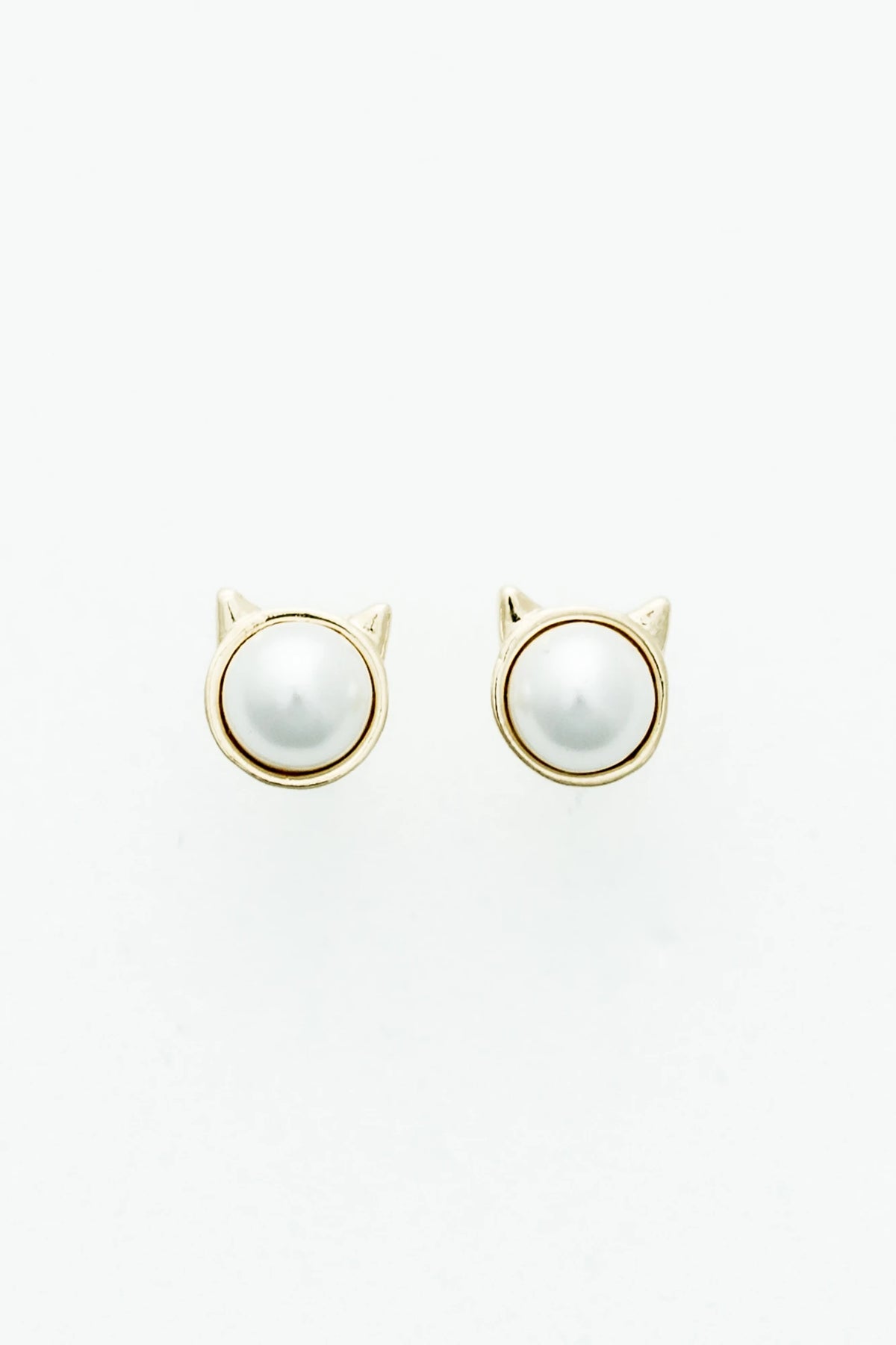Cherish Stud Earring Set with three pairs of 14K gold-dipped studs featuring classic pearl accents.