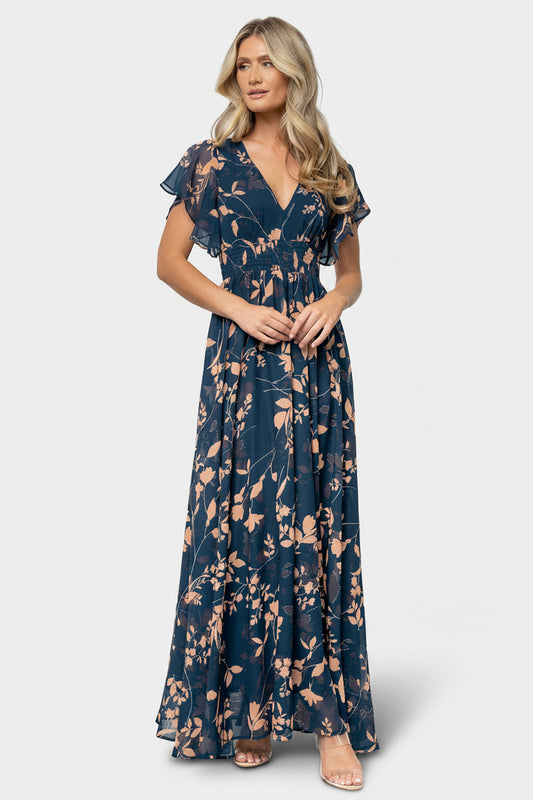 Lynlee Metallic Maxi Dress | Topaz