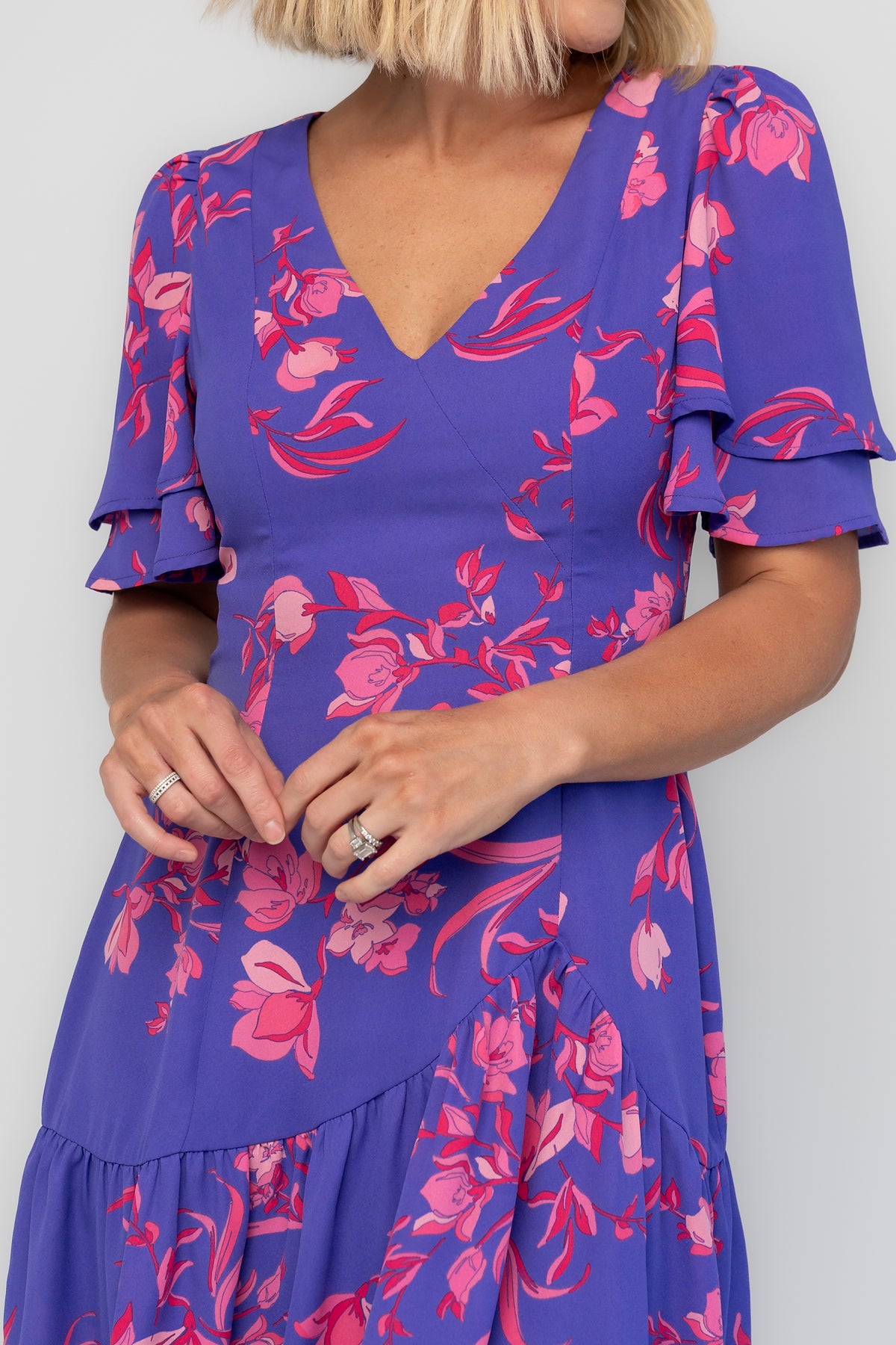 Raya Short Dress | Purple Multi